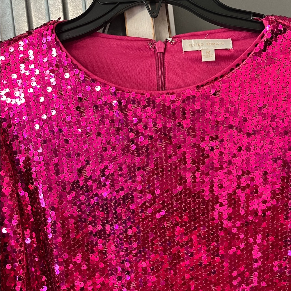 Flying Tomato Fuchsia Sequin Dress